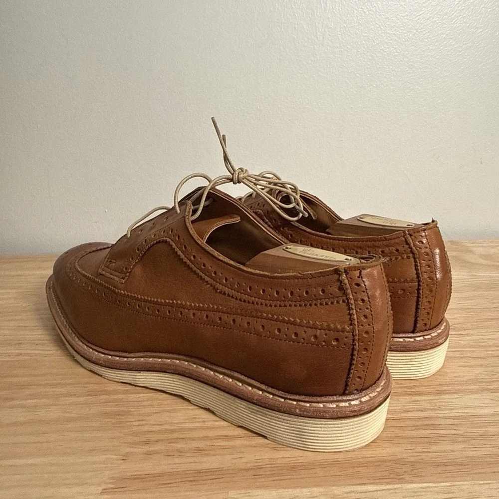 Allen‎ Edmonds Shannon Drive Tan Wingtip Derby Leather 1646 Mens Size 10 D